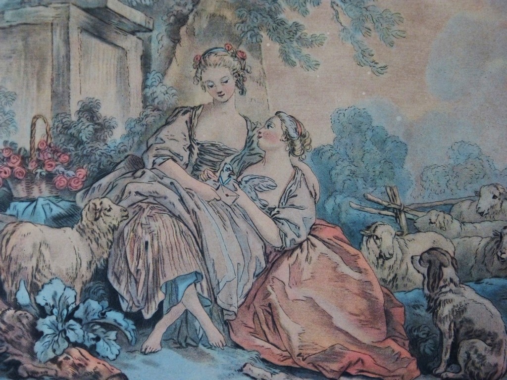 Gravure XVIII ème, La Missive, d'Après François Boucher, Gravé Par Demarteau