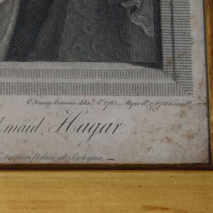 Gravure XVIII ème, Abraham Giving Up The Hand Maid Hagar, Datée 1767