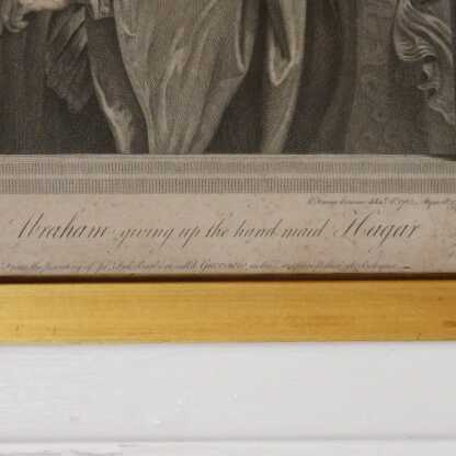 Gravure XVIII ème, Abraham Giving Up The Hand Maid Hagar, Datée 1767