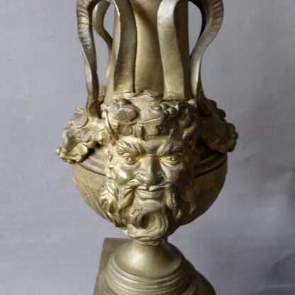 Paire de Cassolettes, d'Ornements Décoratifs Louis XVI En Bronze Doré, Dionysos, époque XVIII ème
