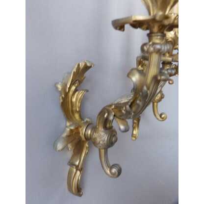Paire d Appliques En Bronze Doré, Style Louis XV, époque XIX ème