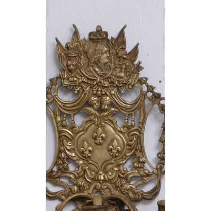 Paire d Appliques En Bronze, Style Louis XIV, Attributs Royaux, époque XIX ème