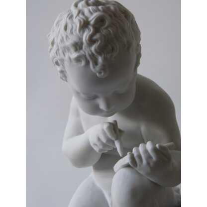 Sculpture En Biscuit, Enfant à l'écriture, Sèvres, d Après Charles-gabriel Sauvage, XIX ème