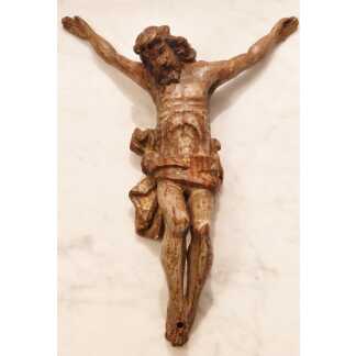 Christ En Bois Sculpté, Polychrome Et Dorure, époque XVII ème Siècle