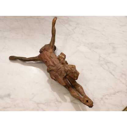Christ En Bois Sculpté, Polychrome Et Dorure, époque XVII ème Siècle