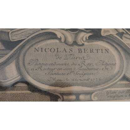 Gravure XVIII ème, Portrait De Nicolas Bertin, Peintre Du Roy, Gravé Par Lépicié
