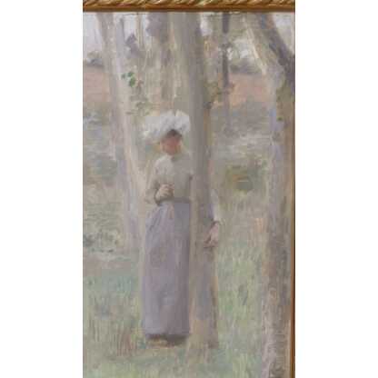 Femme Dans Un Sous Bois, Huile Sur Toile Signée A De Richemont, XIX ème