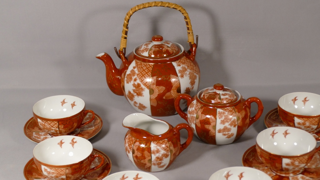 Service à thé japonais - porcelaine - Label Emmaüs