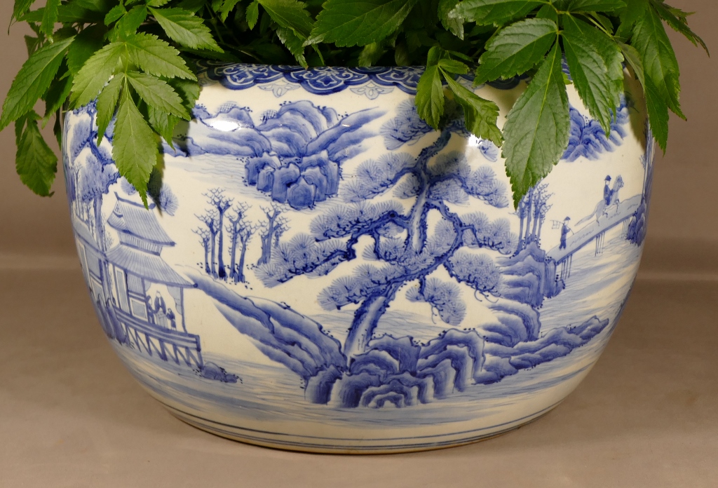 Pot De Plantes En Porcelaine Bleu-blanc, Pot De Fleurs En