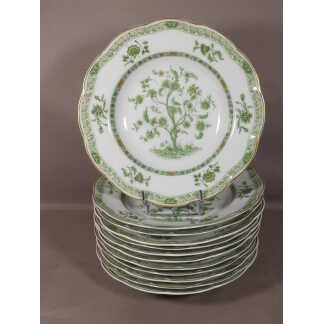 Haviland, Arbre Vert, 12 Assiettes A Potage En Porcelaine De Limoges