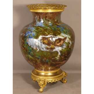 Philibert Léon Couturier Pour Haviland Limoges, Atelier d'Auteuil Vase Impressionniste Au Coq