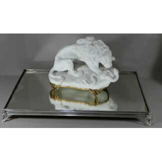 Grand Surtout, Centre De Table En Bronze Argenté Et Fond De Miroir, époque XIX ème