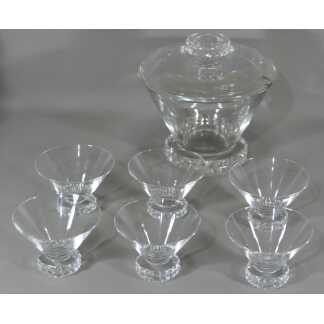 6 Verres Et Carafe à Apéritif, Punch, Sangria... En Cristal, époque Vers 1950