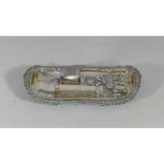 Paire De Mouchettes, Ciseaux à Bougies Et Plateau, Métal Doublé d'Argent, XVIII ème