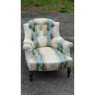 Confortable Fauteuil Capitonné Napoléon III, époque XIX ème