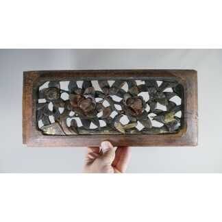 Panneau Chinois En Bois Sculpté Et Ajouré, époque XIX ème