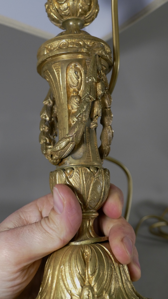 Lampe De Style Louis XVI En Bronze Doré époque XIX ème – Image 11