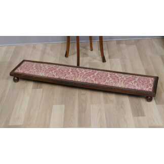 Très Long Repose Pieds En Bois Et Tissu, époque XIX ème