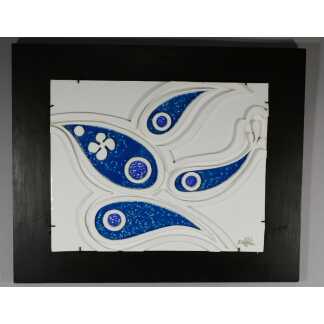 Roch Popelier, Design 70, Très Rare Plaque En Porcelaine émaillée En Relief, Limoges