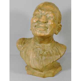 Thomas Cartier, Buste En Terre Cuite d'Un Homme Asiatique, époque Début XX ème