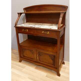 Georges Nowak, Buffet Desserte Art Nouveau à La Vigne, Raisin, En Acajou, époque 1900, école De Nancy