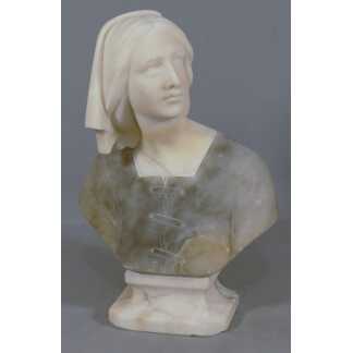 Buste En Albâtre d'Une Jeune Femme; Italie, Début XX ème