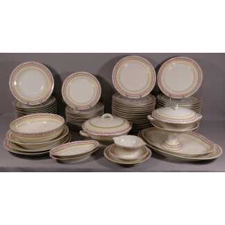 Charles Field Haviland, Service De Table 69 Pièces Décor Aux Roses, Porcelaine De Limoges