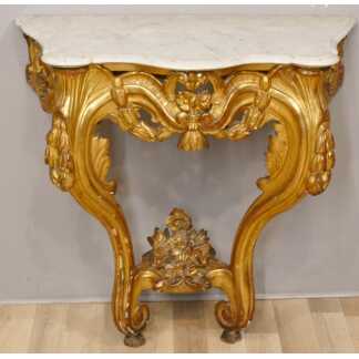 Console d'Applique Transition Louis XV Louis XVI En Bois Doré, époque XVIII ème