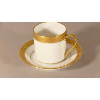 Tasse Litron De Collection En Incrustation d'Or Et Porcelaine Blanche, Limoges