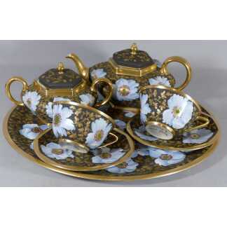 Service Tête à Tête En Porcelaine Peinte à La Main, G Dumas Limoges époque Début XX ème