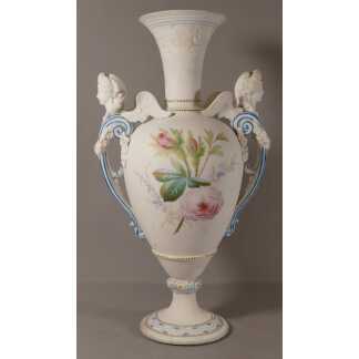 Henri Ardant &co (1858-1881), Très Rare Vase En Biscuit De Porcelaine Peint, époque XIX ème