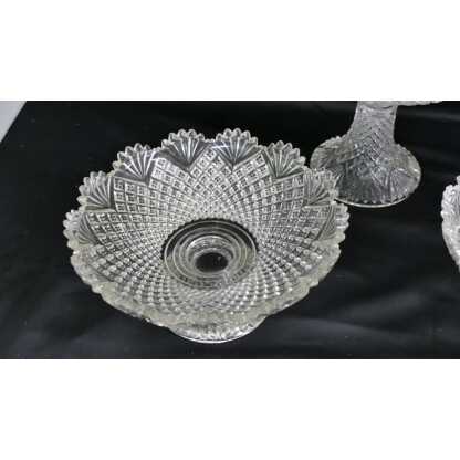 Val Saint Lambert, Ensemble De 3 Coupes Sur Pieds En Cristal Moulé Taillé, époque XIX ème – Image 9