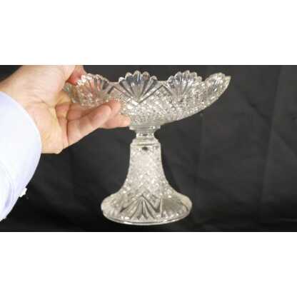 Val Saint Lambert, Ensemble De 3 Coupes Sur Pieds En Cristal Moulé Taillé, époque XIX ème – Image 5
