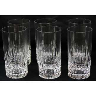 Daum France, 6 Verres à Orangeade Ou Long Drink En Cristal Taillé