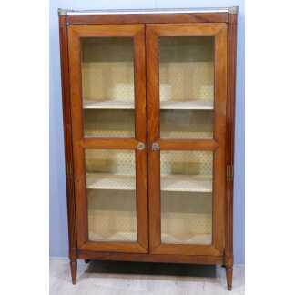 N. Virrig, Vitrine Bibliothèque Estampillée En Acajou Et Marbre, époque Louis XVI, XVIII ème