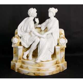 La Conversation Galante, Groupe En Porcelaine Allemagne Altenburg Saxony, époque 1900