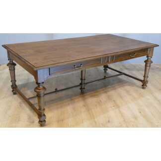 2 Mètres, Grande Table à Manger Ou De Bibliothèque En Noyer Massif, époque Fin XIX ème