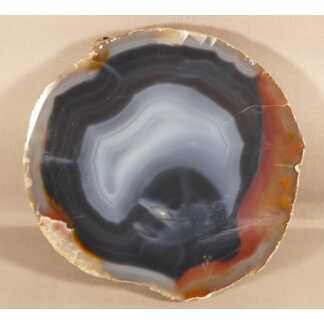 Epaisse tranche d'agate bleu, roche minéraux cabinet de curiosité