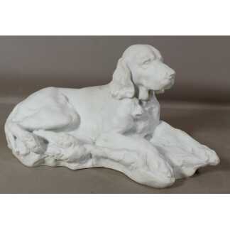 Le Chien, Statuette En Biscuit De Porcelaine Signé Jules Desbois, Début XX ème