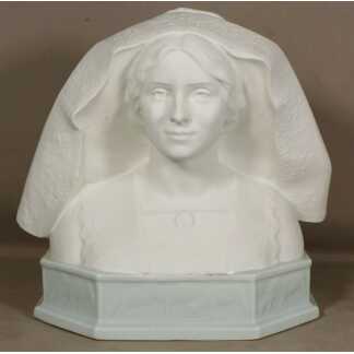 La Bergère Limousine, Buste En Biscuit De Porcelaine Limoges, Fin XIX ème