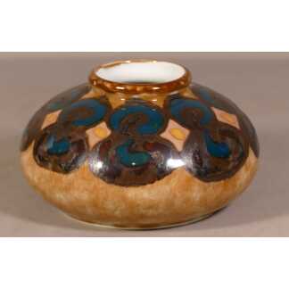 Camille Tharaud Limoges, Vase Boule Aplatie En Porcelaine émaillée époque 1930