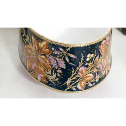Grande Jardinière Ovale En Porcelaine Peinte Main, Décor Fleurs En Papillons, XIX ème – Image 6