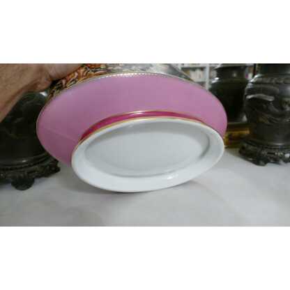 Grande Jardinière Ovale En Porcelaine Peinte Main, Décor Fleurs En Papillons, XIX ème – Image 9