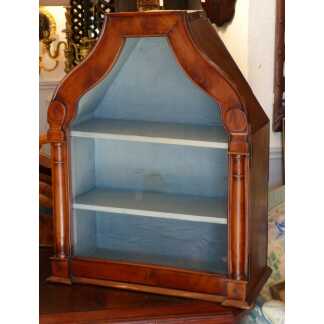 Vitrine à Poser à demi colonnes, époque Empire, Merisier, XIX ème
