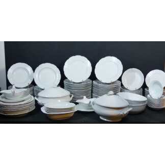 Raynaud Limoges Vieil Osier, Service De Table 12 Personnes 115 Pièces Porcelaine Blanche