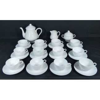 Raynaud Limoges Vieil Osier, Service à Thé Pour 12 Personnes En Porcelaine