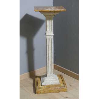 Colonne Sellette En Bois Peint Faux Marbre De Style Louis XVI, Italie, XIX ème Siècle