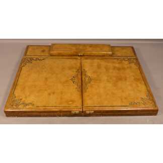 Sous Main De Bureau En Cuir Brun, Nécessaire d'écriture, époque Milieu XX ème