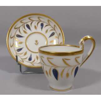 Manufacture Locré Début XIX ème, Tasse Et Sous Tasse De Collection En Porcelaine Peinte Main