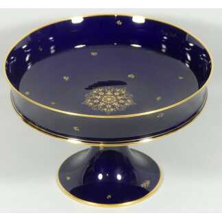 Sèvres Bleu Cobalt Et Or, Coupe à Fruits En Porcelaine, Datée 1946 Style Napoléon III
